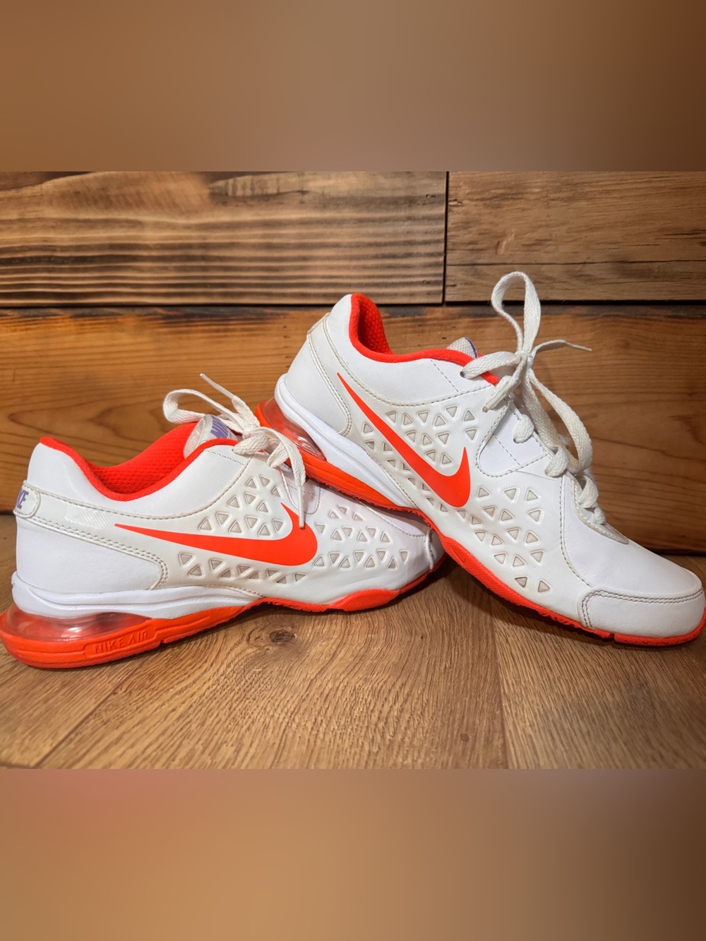 Nike Air Max Sneakers White Neon Coral Athletic Shoes Women's Size 7